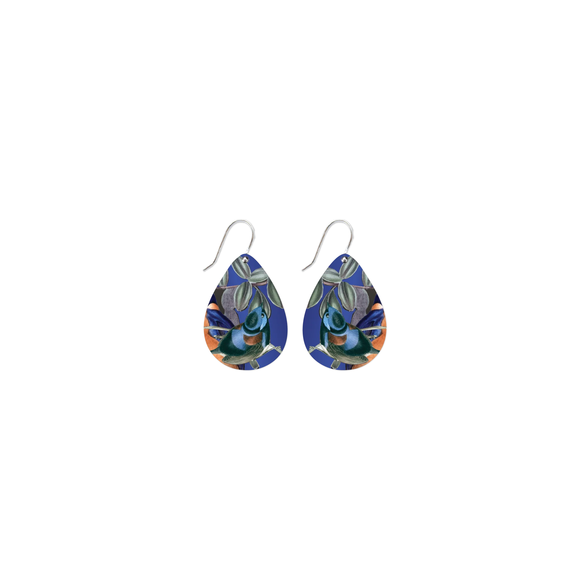 Native Birds Kingfisher Blue Iconic Tear Drop Earring Earrings Moe Moe