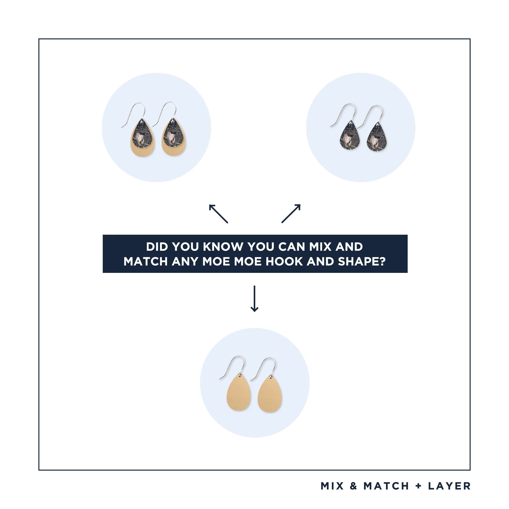 Native Birds Black Cockatoo Layered Double Tear Drop Earring Earrings Moe Moe