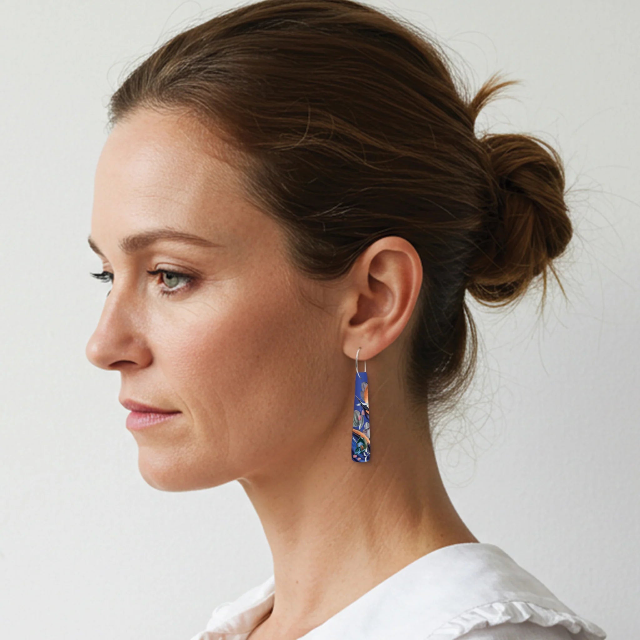 Native Birds Kingfisher Blue Beacon Hoop Earring Earrings Moe Moe