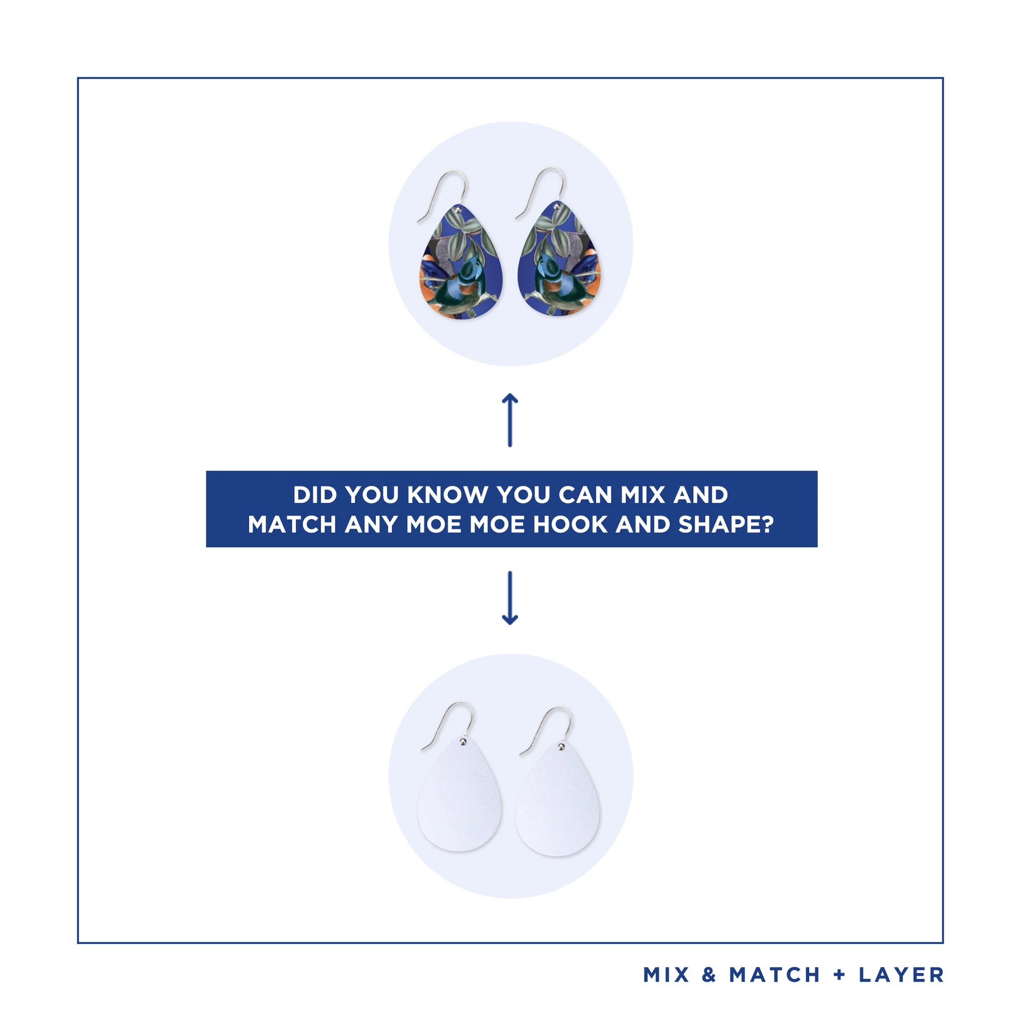 Native Birds Kingfisher Blue Iconic Tear Drop Earring Earrings Moe Moe