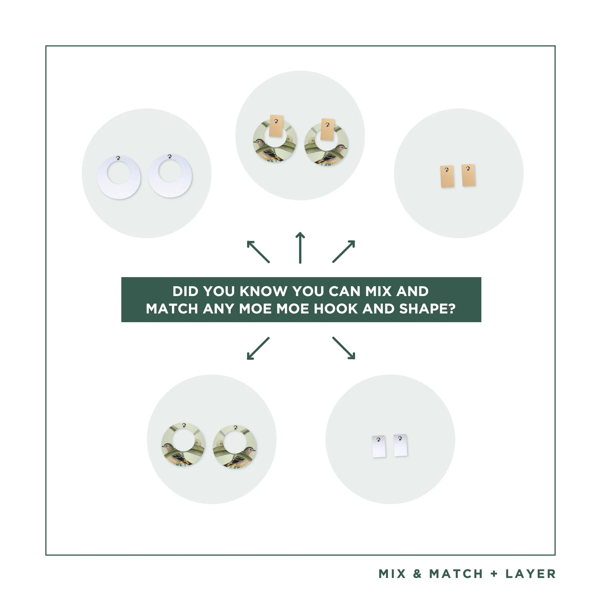 Native Birds Parrot & Pardalote Layered Small Retro Stud Earring Earrings Moe Moe