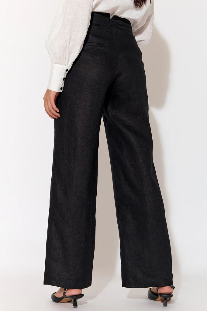 Nisha Linen Pant Black Bottoms Adorne   