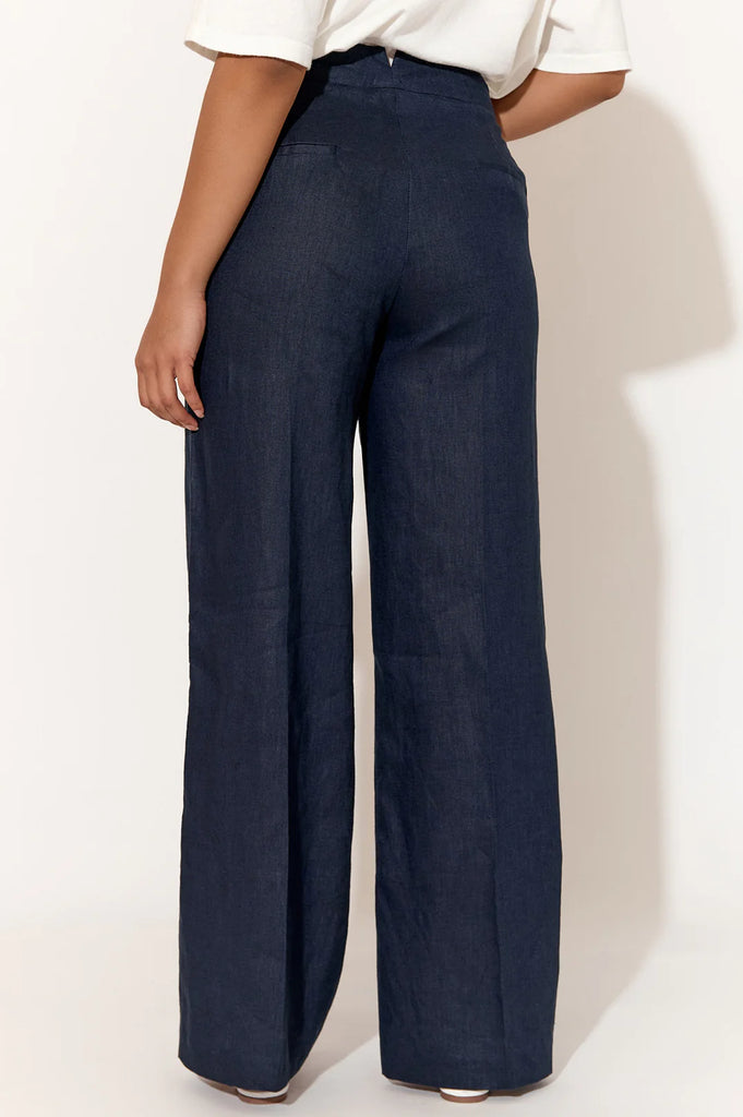 Nisha Linen Pant Navy Bottoms Adorne   