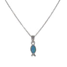 Fish Necklace Silver/Blue Necklaces Fabienne