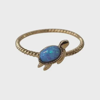 Turtle Ring Gold/Blue Rings Fabienne 6  