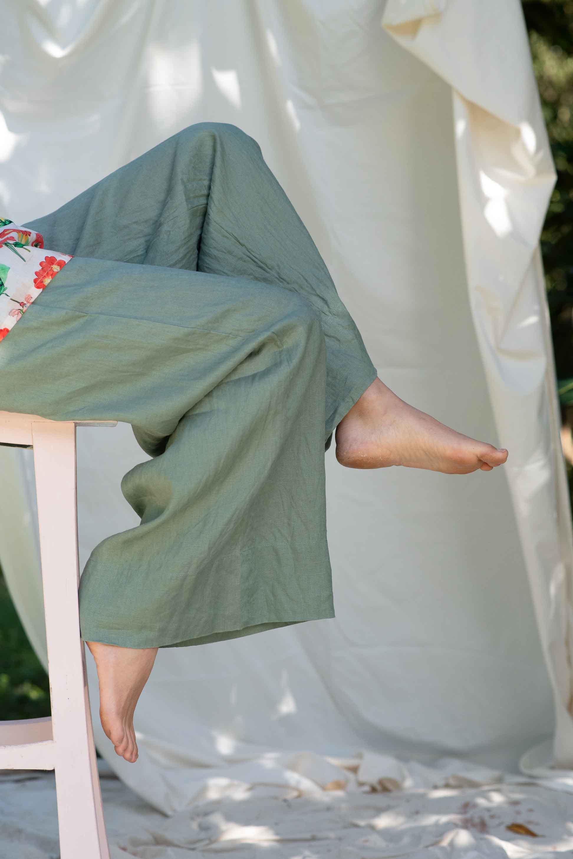 Ollie Pant Mineral Green Bottoms Lazybones