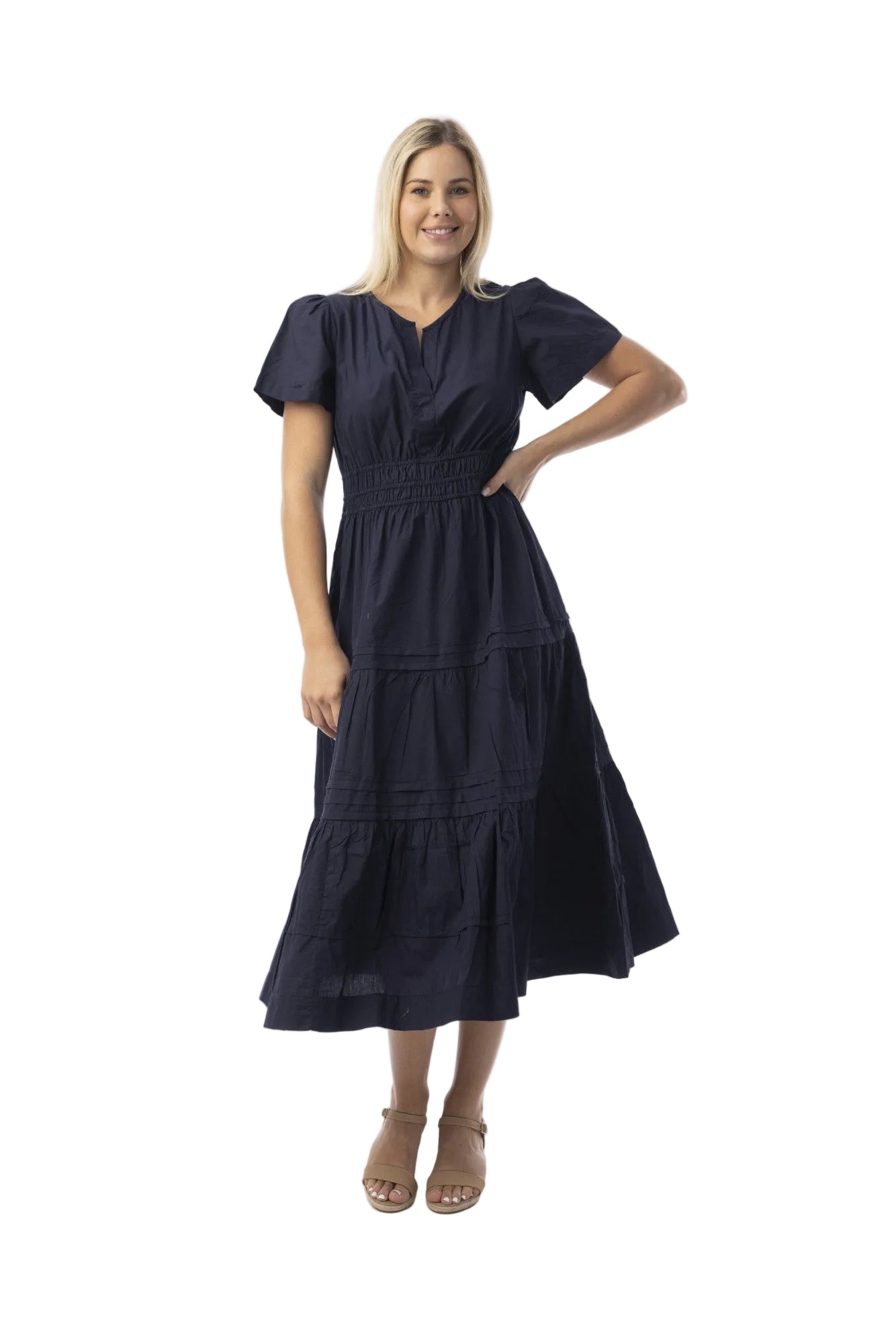 Poplin Essentials Dress Maxi Ruched Dresses Orientique 10