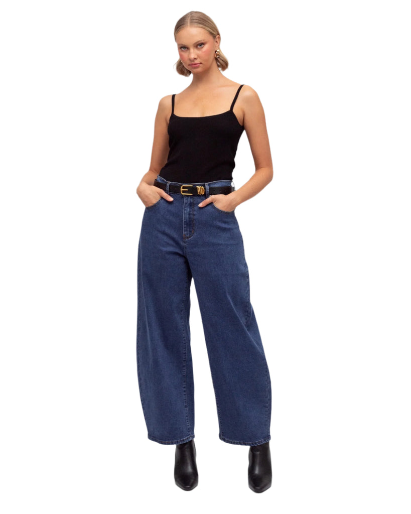 Barrel Jeans Indigo Bottoms Paper Heart XS(6-8)