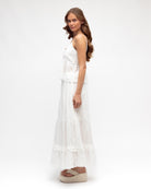 Boho Midi Skirt White Skirts Paper Heart