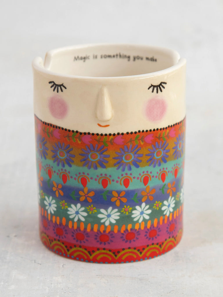 Ceramic Painter's Cup Folk Lady Gifts and Accessories Natural Life   