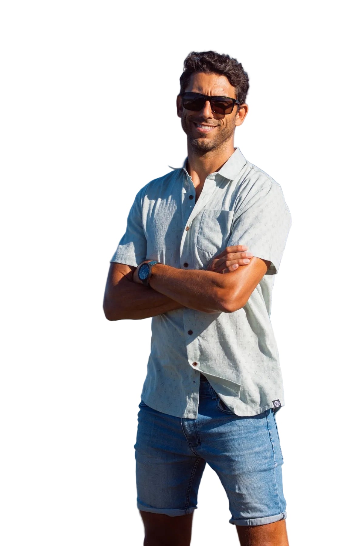 Panama Weave Sky Blue Mens Shirt - Global Free Style