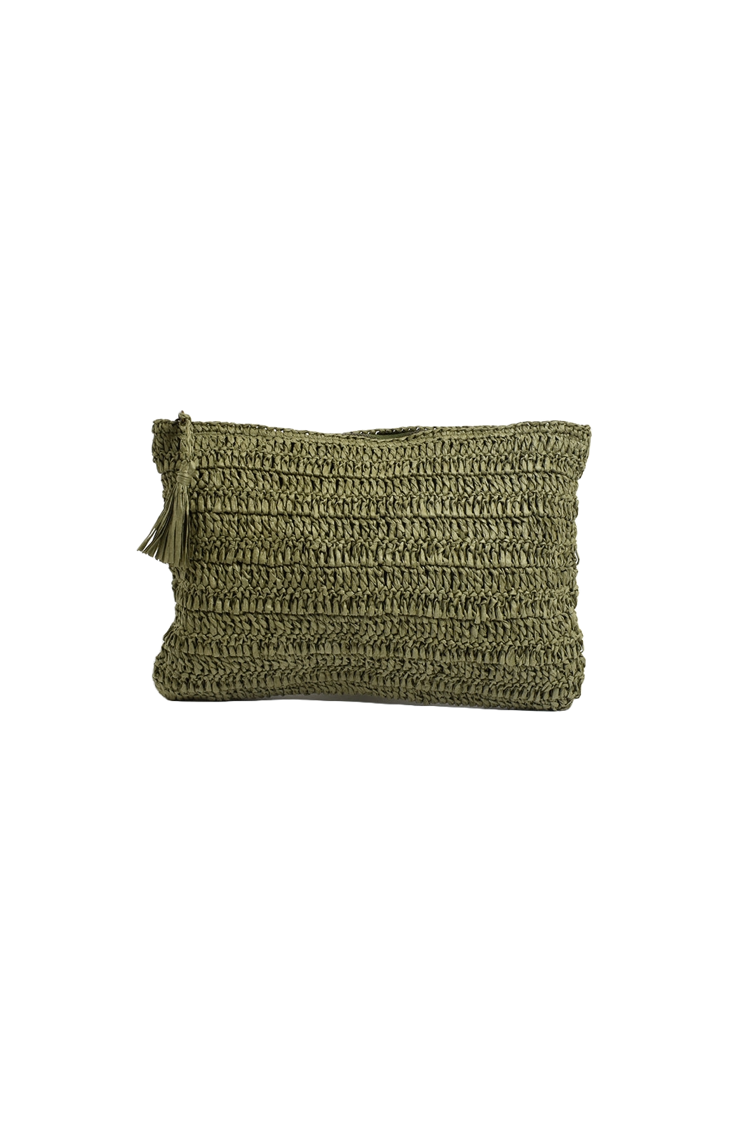 Paper Weave Large Pouch - Khaki Bags and Purses Adorne