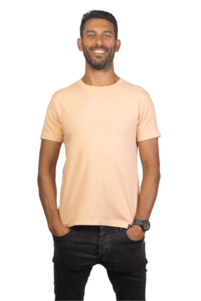 Peach Organic Cotton T Shirt Mens Tops Skumi S