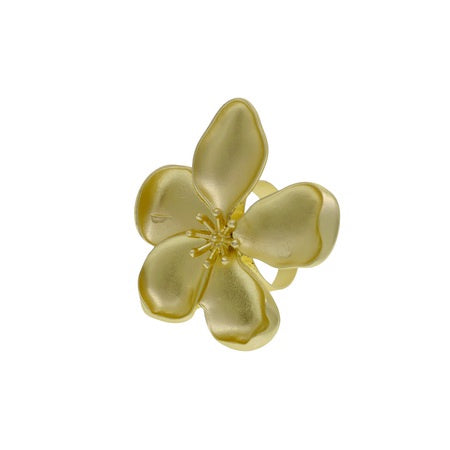 Brushed Flower Ring Gold Earrings Sun Accessories