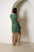 Rihanna Linen Dress Green Dresses Valeria Label