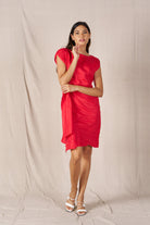 Rihanna Linen Dress Red Dresses Valeria Label S(8)