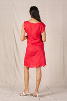 Rihanna Linen Dress Red Dresses Valeria Label