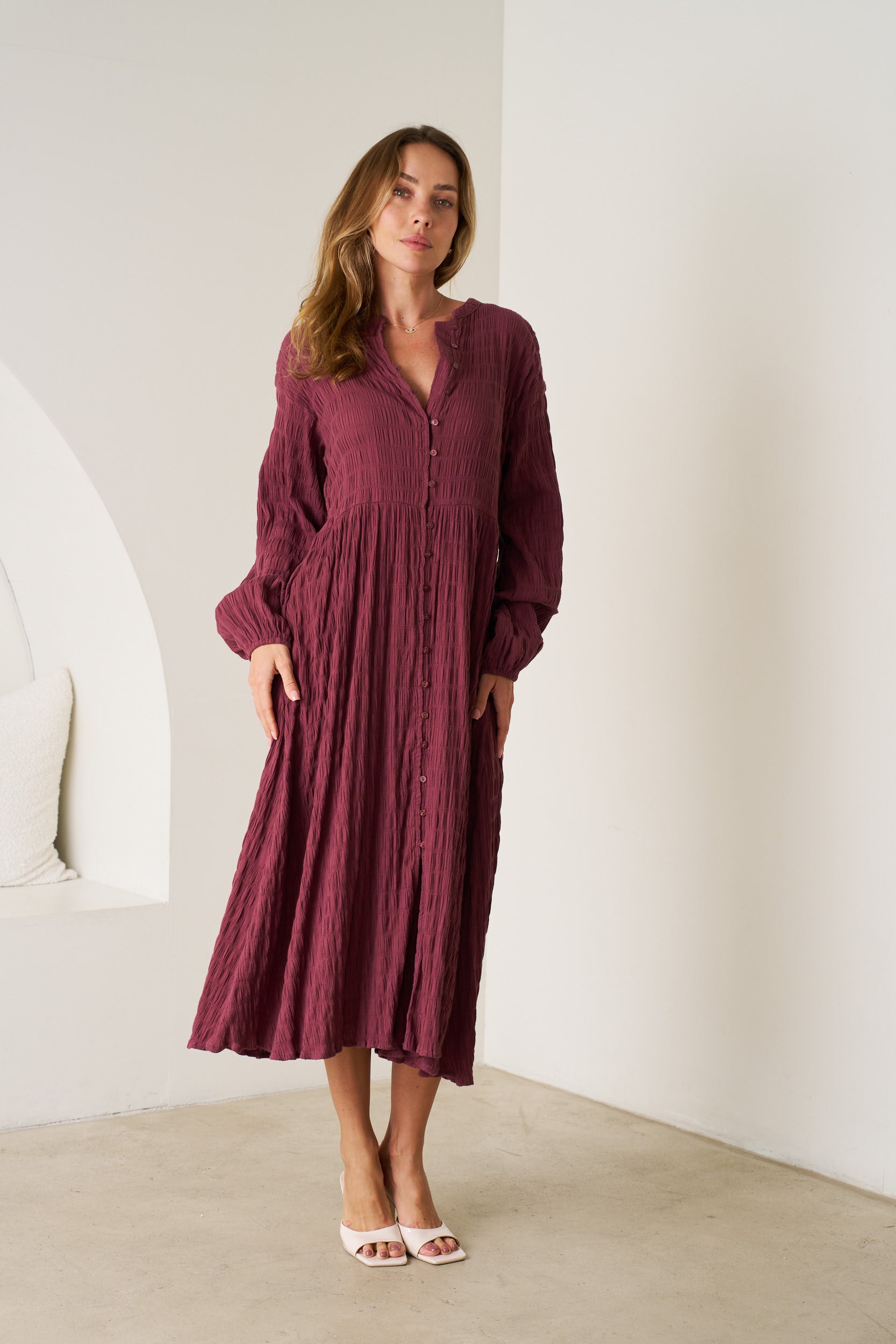 Elissa Cotton Maxi Dress Mulberry Dresses Valeria Label
