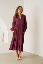Elissa Cotton Maxi Dress Mulberry Dresses Rose Bullet