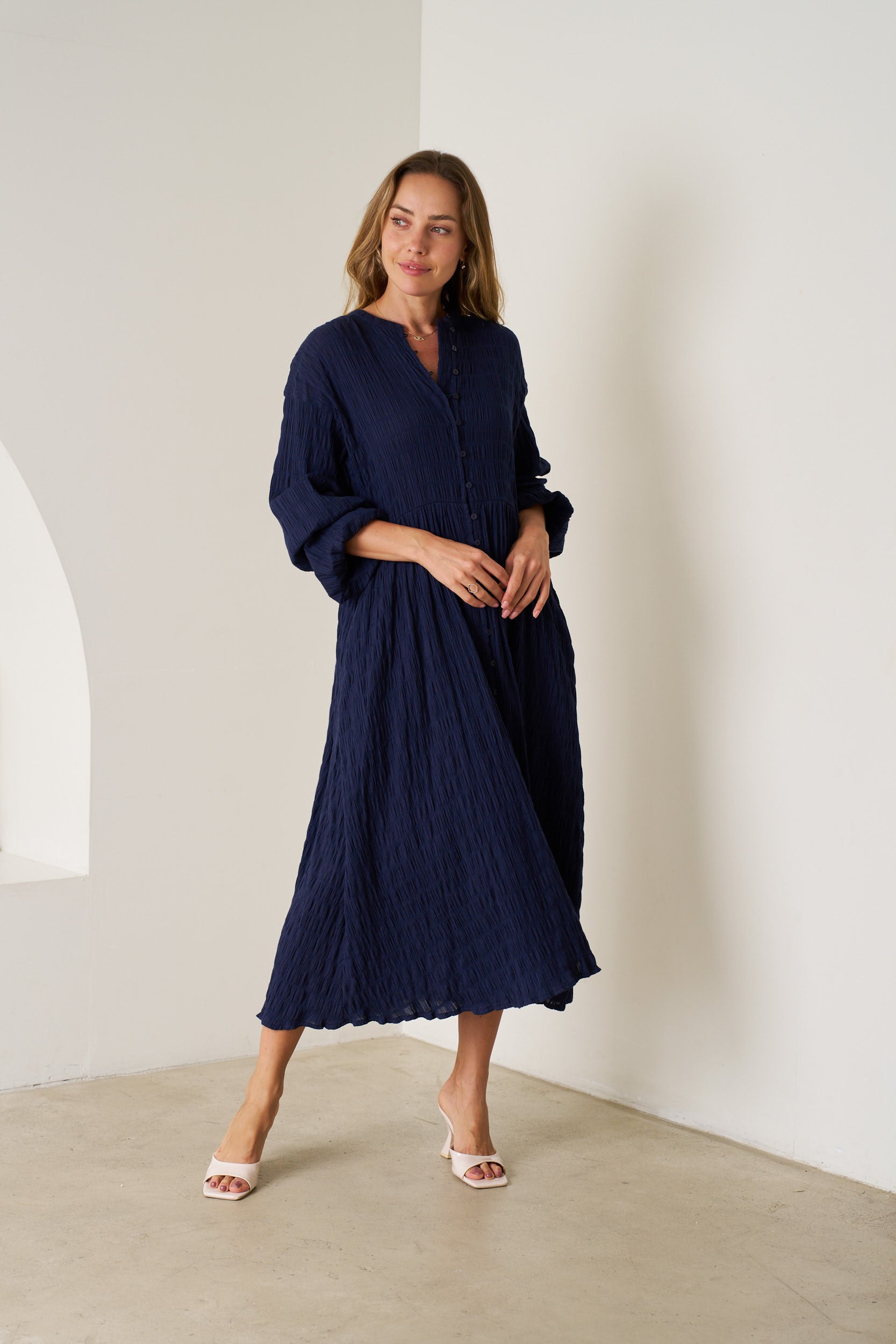 Elissa Cotton Maxi Dress Midnight Blue Dresses Rose Bullet
