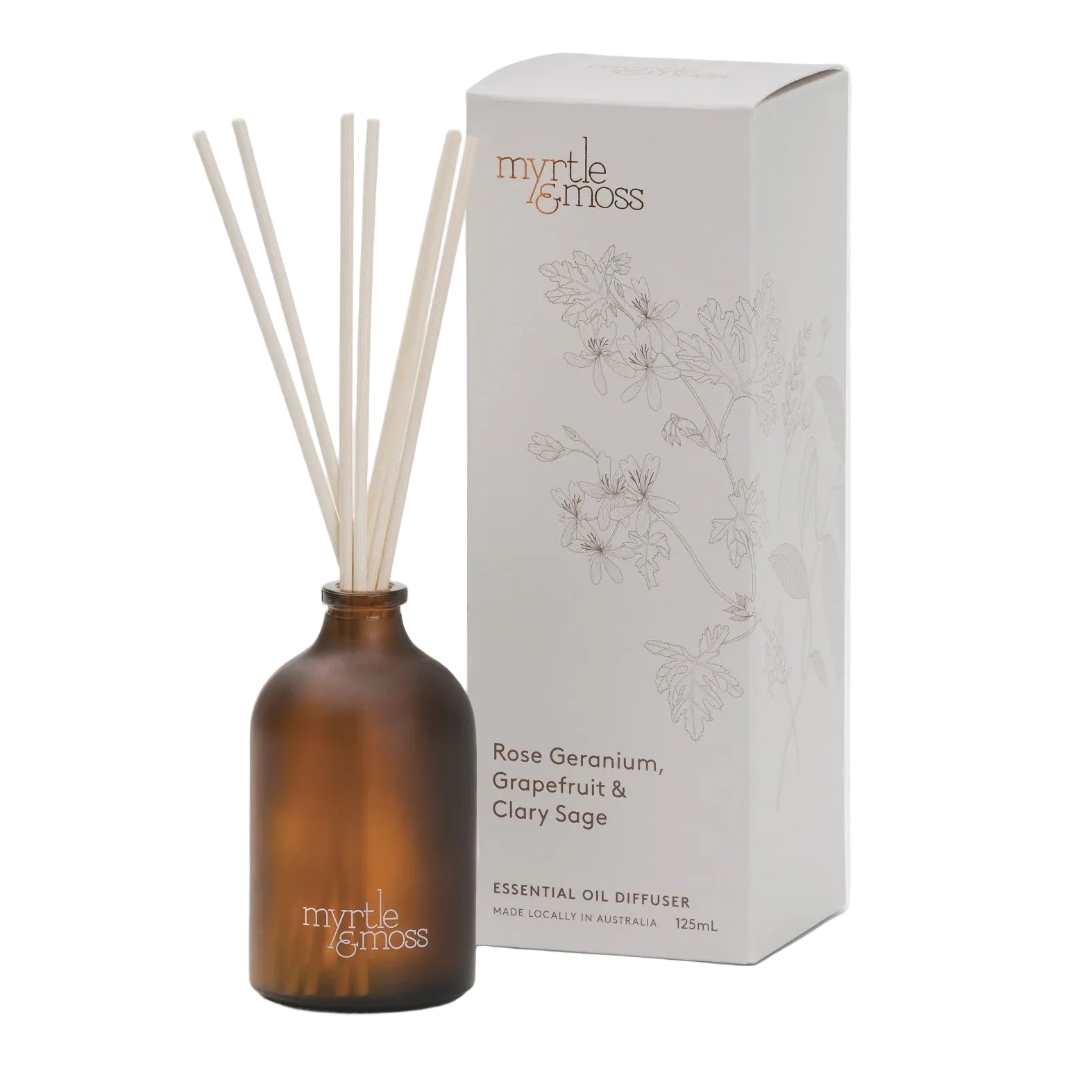 Essential Oil Diffuser Rose Geranium, Grapefruit & Clary Sage Gifts and Accessories Myrtle & Moss