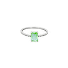 Silver Green Crystal Ring Rings Tiger Tree