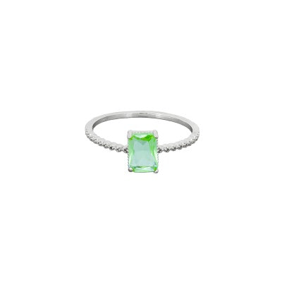 Silver Green Crystal Ring Rings Tiger Tree