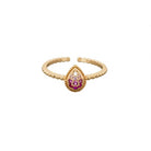 Pink Faded Crystal Teardrop Ring Rings Tiger Tree