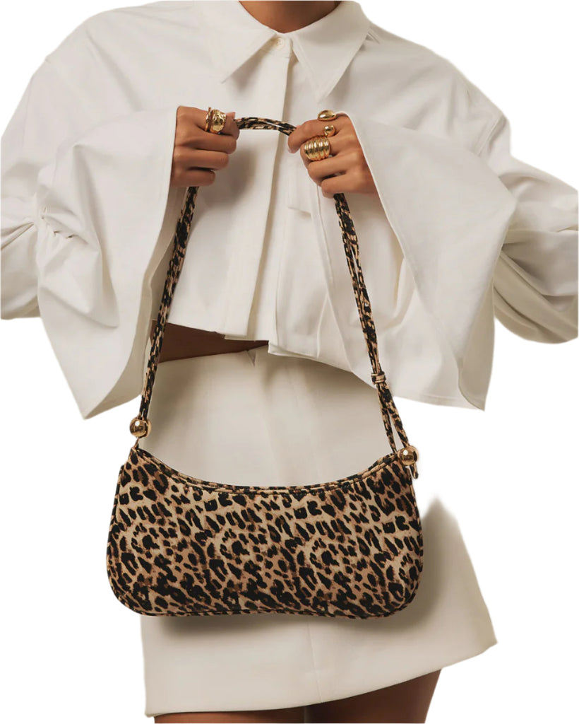 Rosabelle Shoulder Bag Leopard Satin Bags and Purses Billini