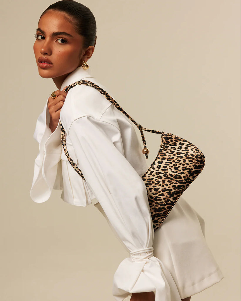 Rosabelle Shoulder Bag Leopard Satin Bags and Purses Billini
