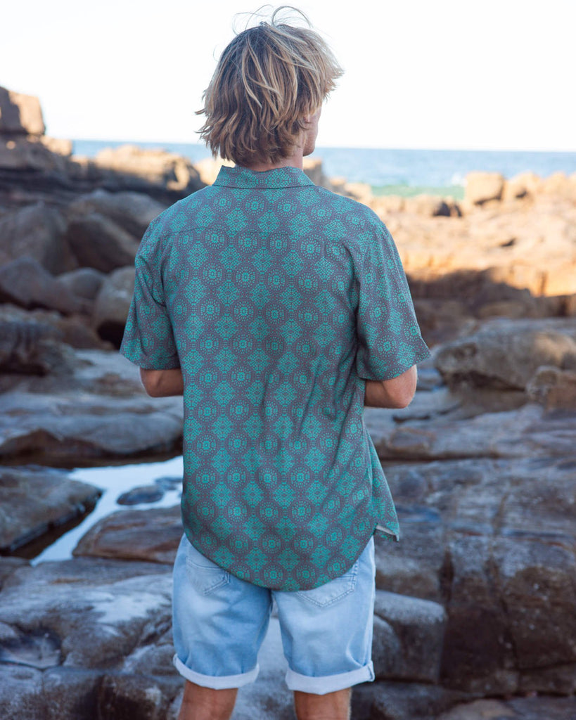 Rep Tiles Aqua Green Mens Shirt Mens Tops Skumi