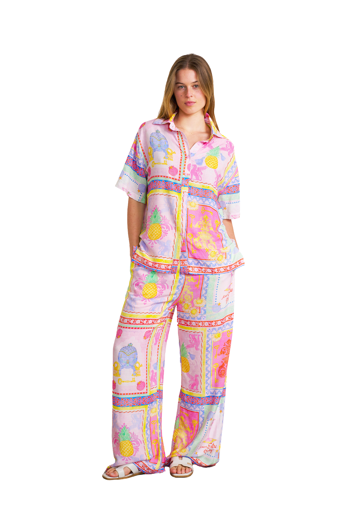 Rhea Pant Pink Print Dresses Boho