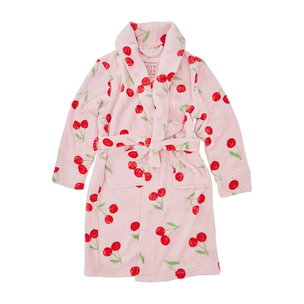 Kids Bath Robe Cosy Luxe Velvet Cherry Body Annabel Trends