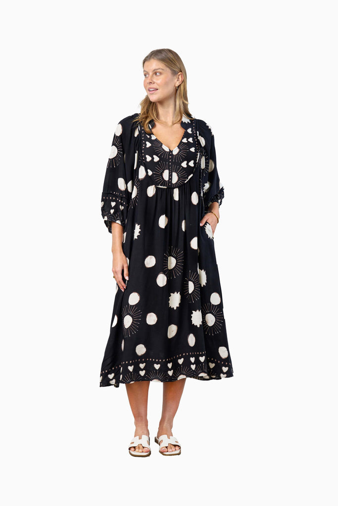 Rodgers Dress - Black Dot Dresses Boho
