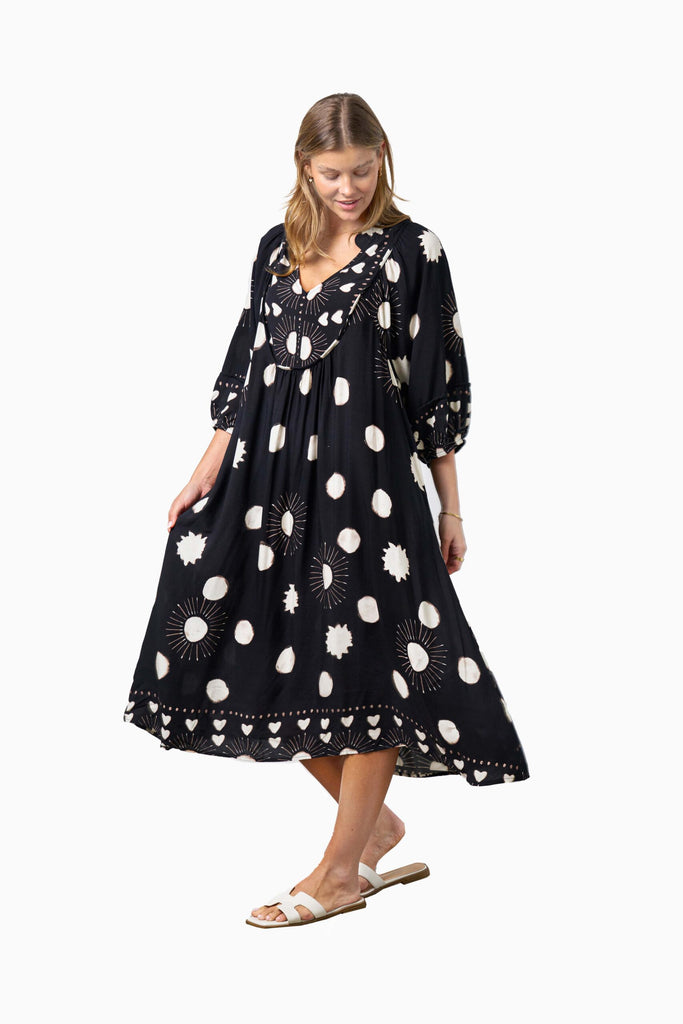 Rodgers Dress - Black Dot Dresses Boho