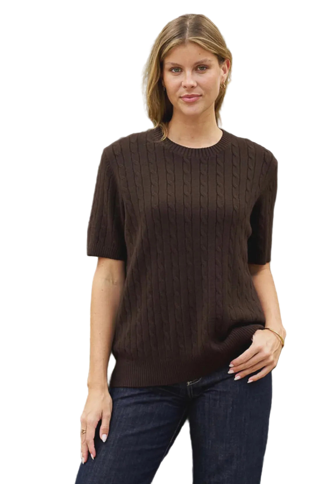 Rhodri Knit Top Coffee Tops Boho S/M