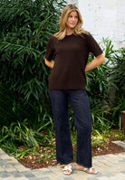 Rhodri Knit Top Coffee Tops Boho