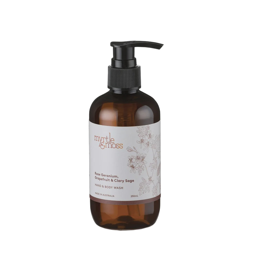 Hand & Body Wash 250mL Rose Geranium, Grapefruit &... Body Myrtle & Moss