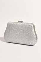 Roxy Deco Curved Structured Clutch Silver Bags and Purses Adorne