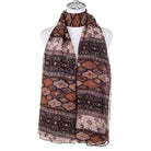 Scarf SC0440 COFFEE Scarves and Sarongs Ivys