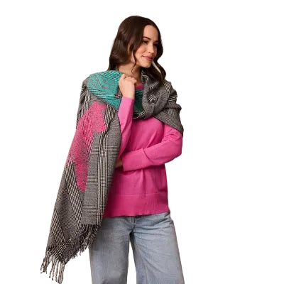 Black Check Zebra Pop Scarf Scarves and Sarongs Tiger Tree