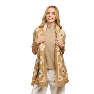 Camel Autumn Flower Scarf Scarves and Sarongs Tiger Tree