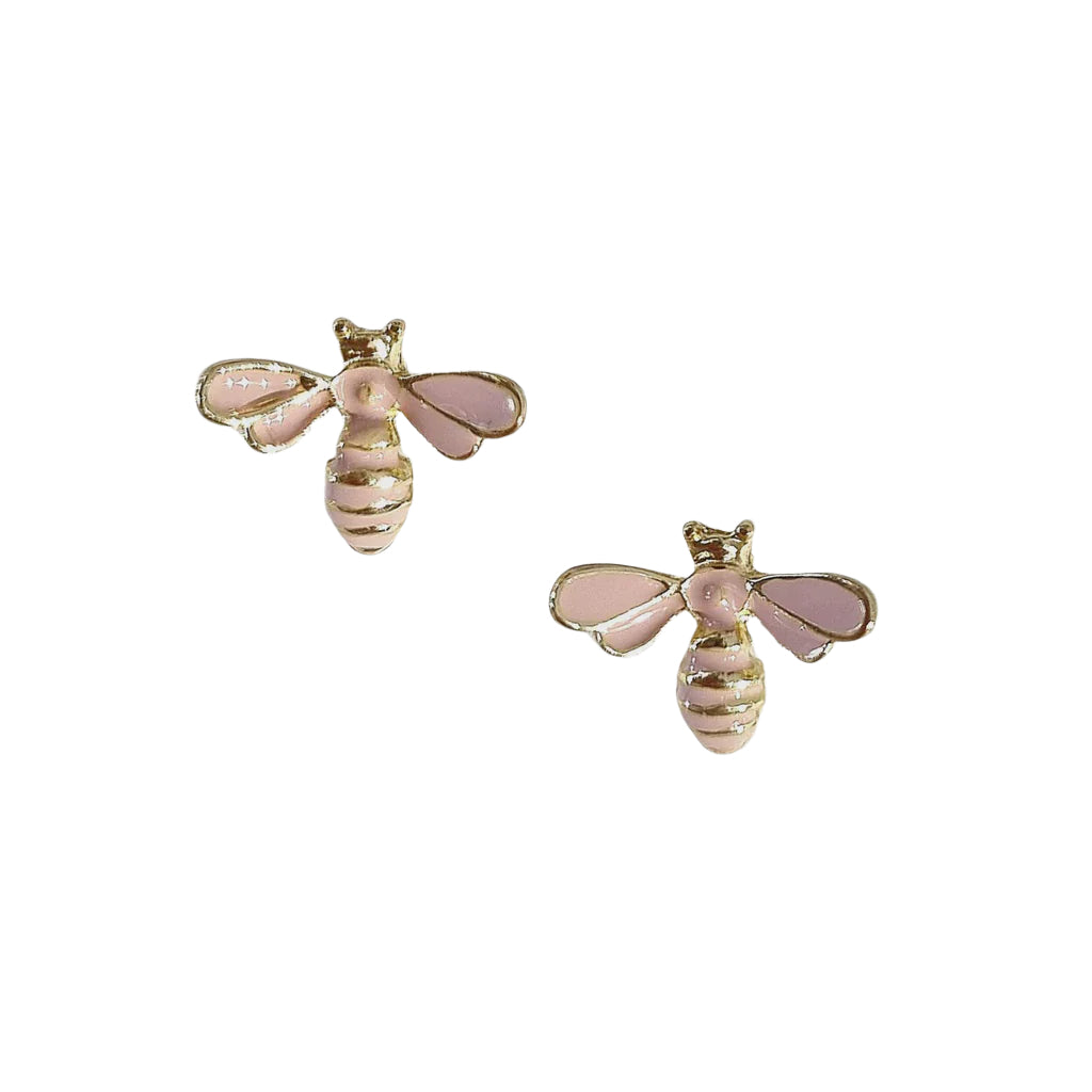 Epoxy Bee Stud Earring Pink Earrings Zoda
