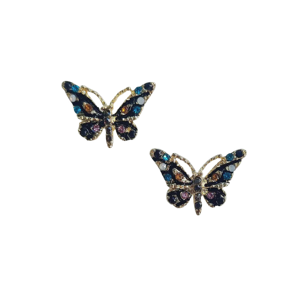 Brightly Coloured Bee Stud Earring Black Earrings Zoda