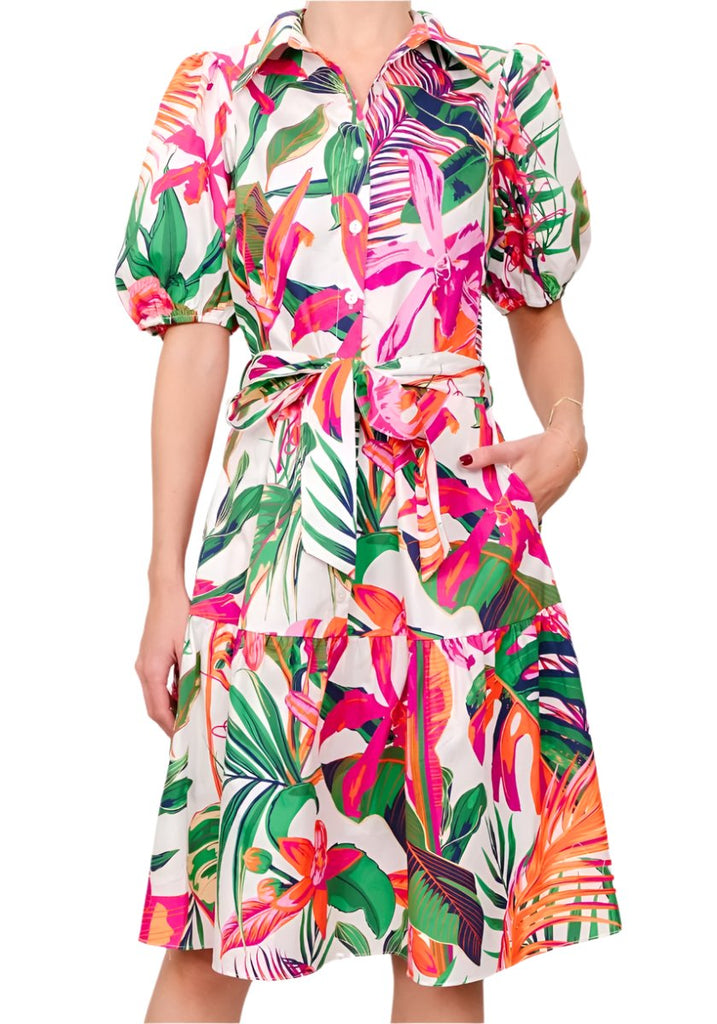 Sunny Girl Dress Pink Tropical Dresses Sunny Girl S(8)