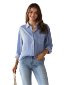 Milan Shirt Blue Stripe Tops Mutig S(8-10)