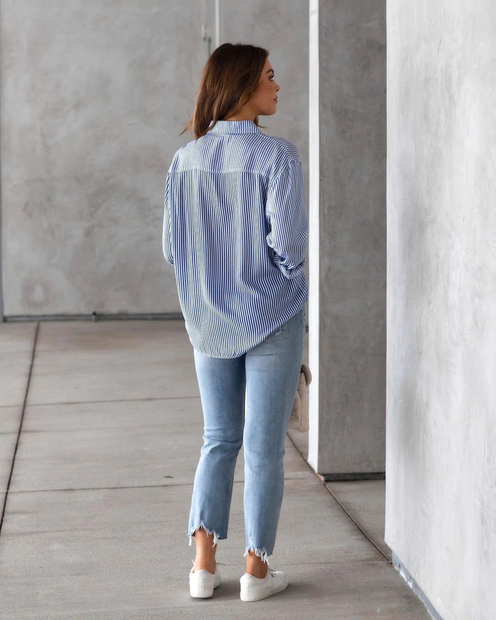 Milan Shirt Blue Stripe Tops Mutig