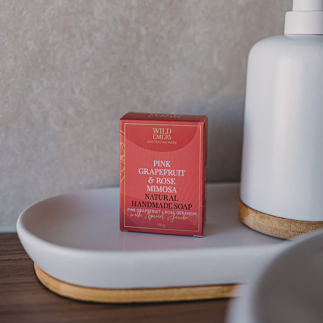 Pink Grapefruit and Rose Mimosa Natural Handmade Soap Body Wild Emery