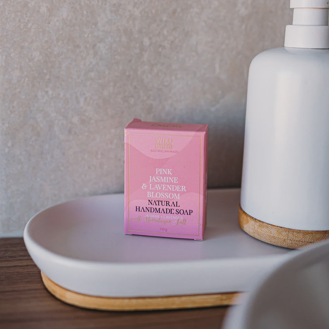 Pink Jasmine and Lavender Blossom Natural Handmade Soap Body Wild Emery