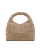Solene Woven Handle Bag Biscuit Suede Bags and Purses Billini